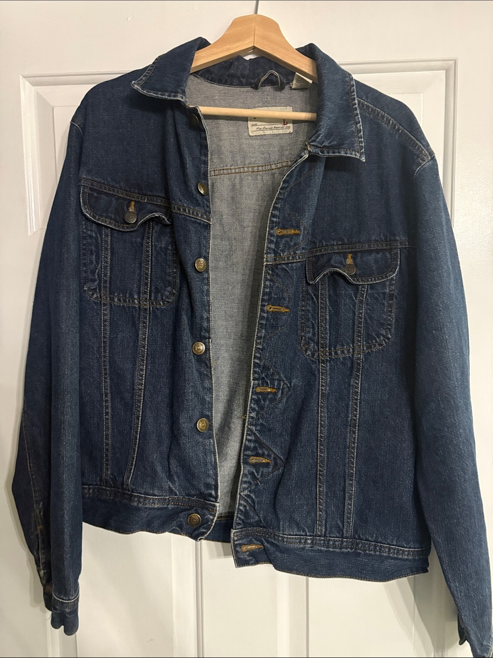 Classic Vintage Dark Blue Denim Jacket